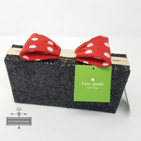 Kate spade minni mouse bow clasp clutch crossbody - Picture 7 of 8